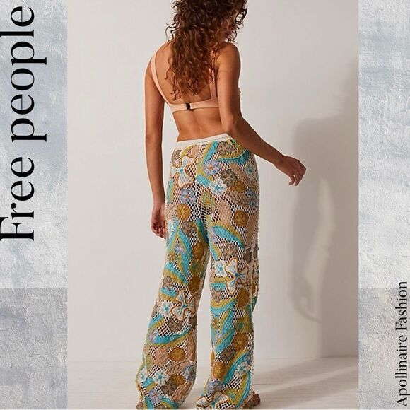 FREE PEOPLE INTIMATELY OCEAN ROADS KNITTED PANTS IN S/XS NWT - Picture 4 of 10